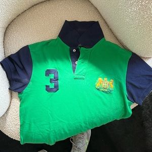 Polo Ralph Lauren- Men’s Pique Rugby Polo Shirt- Custom Fit Medium.